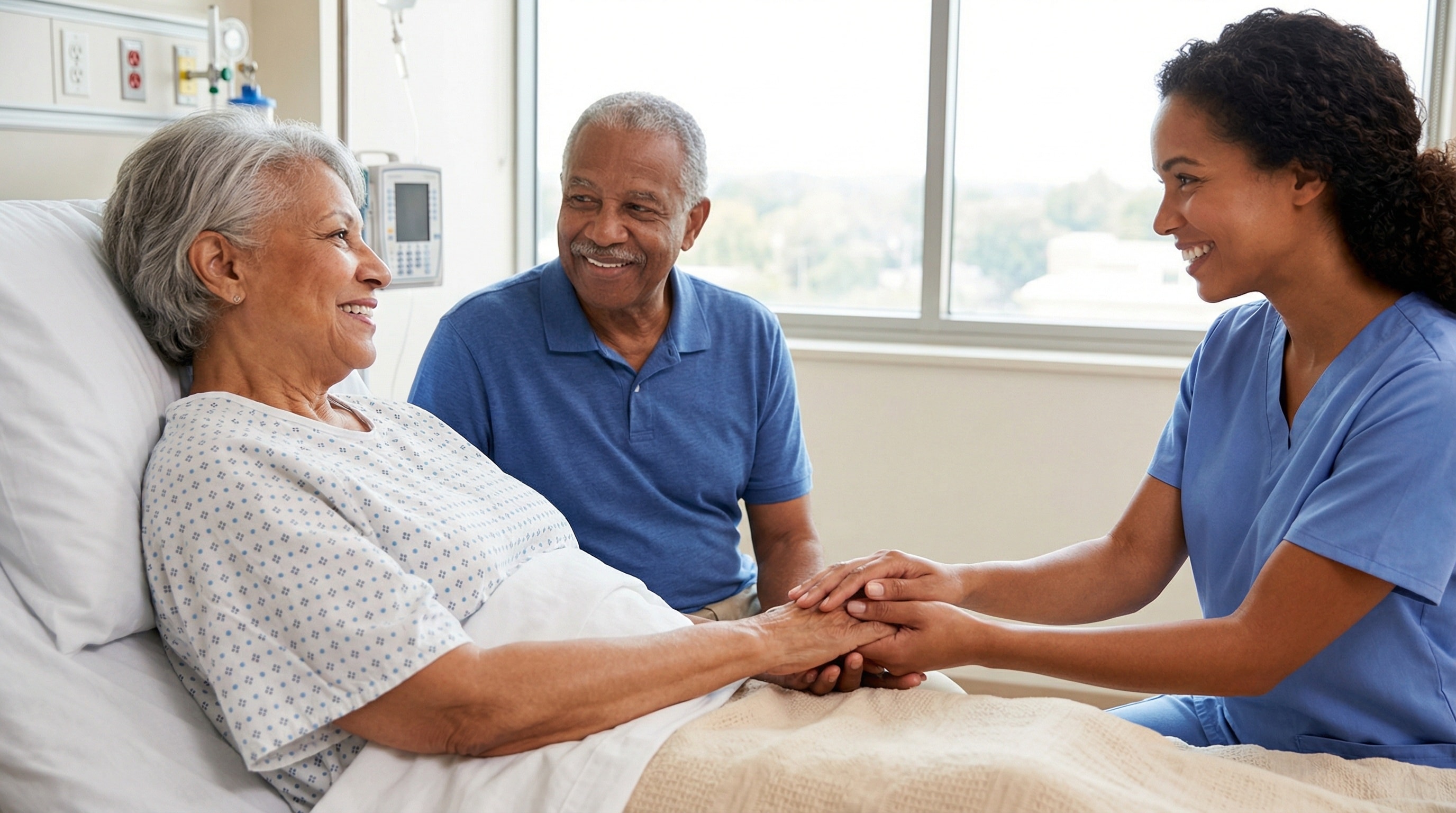Hospice nurse visiting patient at home near Nederland
